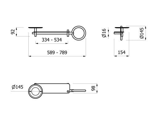 Полка для ванной комнаты с мыльницей и держателем для полотенец EVER Life Design Buck ARCH-00110477 - Вид №2