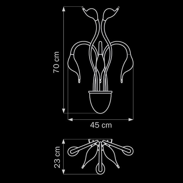 Бра Lightstar Cigno Collo Bk 751657 LIGHTSTAR ОРИГИНАЛЬНЫЕ, ФЛОРИСТИКА 079286 Черный  - Вид №1