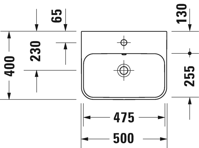 2360500060 Подвесная раковина настенная овальная Duravit Happy D.2 Plus - Вид №2