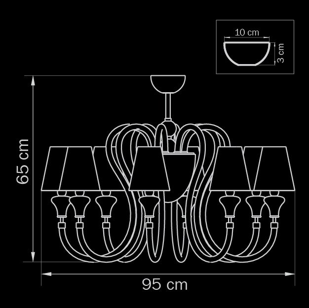 Потолочная люстра Lightstar Otto 809087 LIGHTSTAR ДИЗАЙНЕРСКИЕ, OTTO 058269 Черный  - Вид №1