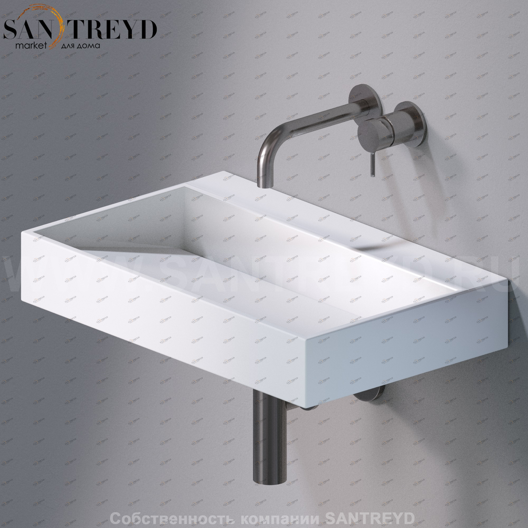 L010T1RPV4.101 Подвесная раковина настенная прямоугольная A. e T. Italia P35 белая AeT ITALIA