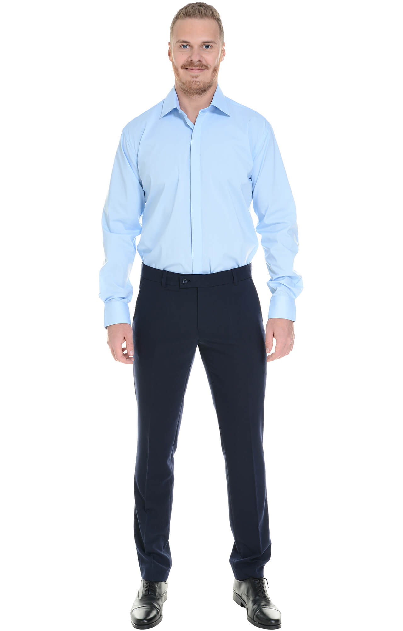 62424 Рубашка мужская  sky blue El-Risto  Корпоративная одежда  размер 39/170-176  - Вид №2