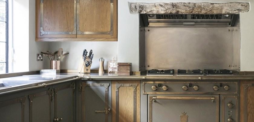 Officine Gullo Профессиональная стальная кухня в современном стиле с островком с ручками sun-id-1442542 - Вид №2