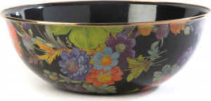 10654524 Mackenzie-Childs Салатник большой 33см (черный) Flower Market Сталь