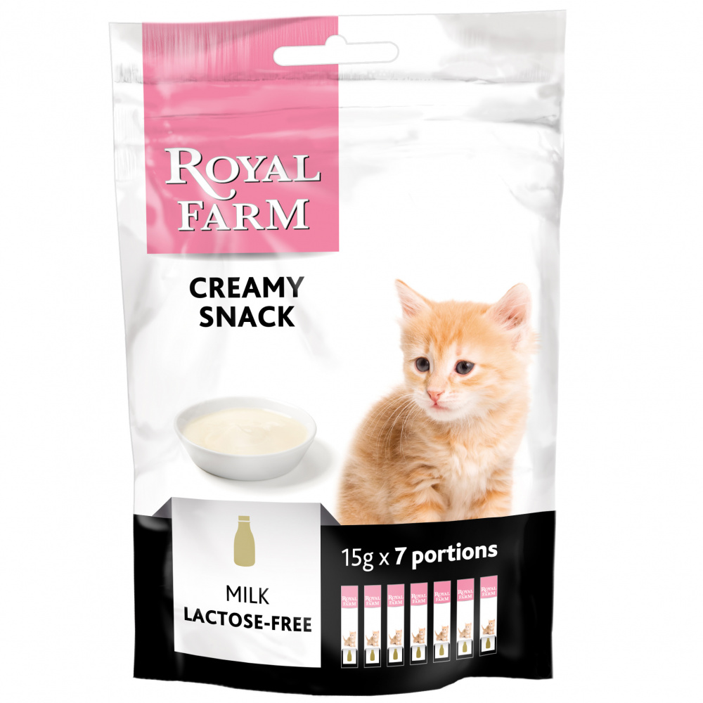 ПР0045323 Лакомство для котят Creamy Snack с безлактозным молоком стики 7х15г ROYAL FARM 