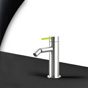 Смеситель для биде сталь глянцевая с зеленой ручкой Toki Radomonte TKI4LCIL13