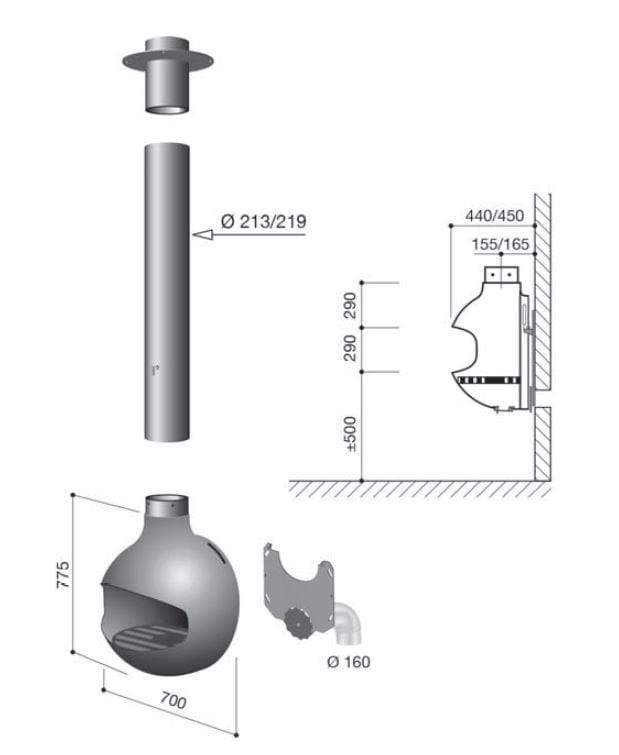 Открытый настенный декоративный камин Focus creation Emifocus ARCH-00143941 - Вид №2