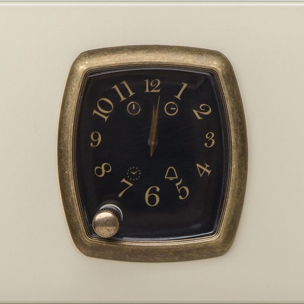 OKB 460 RB Встраиваемые электрические духовки / retro calabria, 59.8 х 59.5 x 56 см, 6 режимов нагрева, аналоговые часы в классическом стиле frank muller, таймер, слоновая кость+бронза Korting Korting Calabria Santreyd  - Вид №1