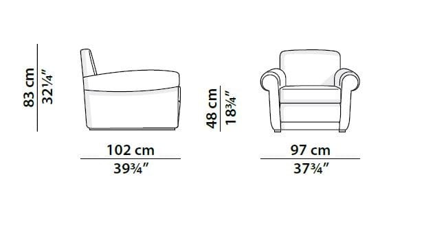 Кожаное кресло с подлокотниками Baxter ARCH-00024603 - Вид №3