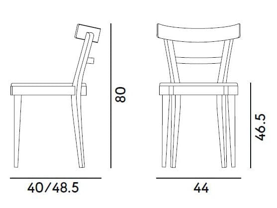 Стул из бука с мягким сиденьем Billiani кафе ARCH-00024279 - Вид №2