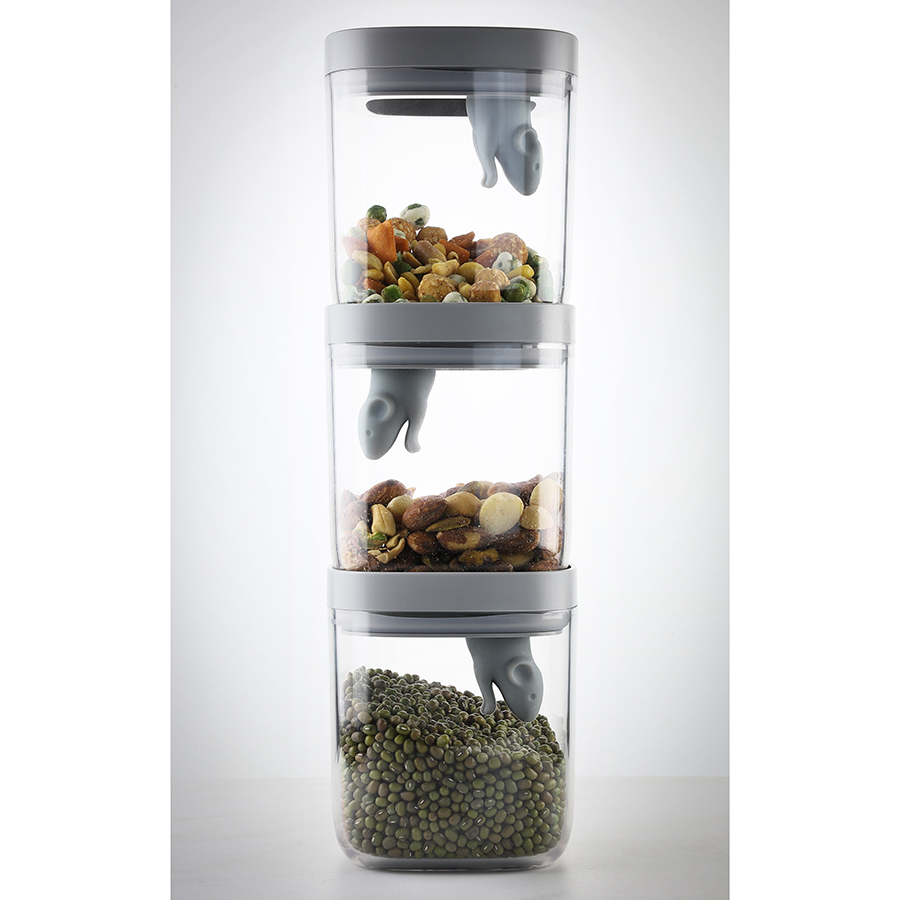 QL10345-CL-GY Контейнер для пищевых продуктов lucky mouse 0,6 л Qualy  - Вид №1