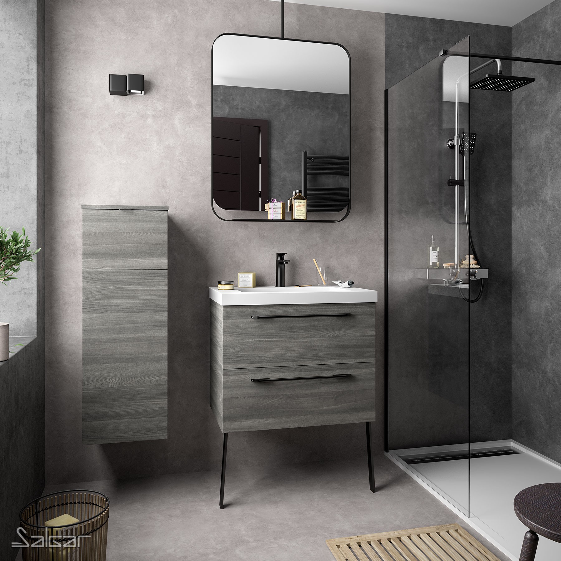 23290 SALGAR Мебель для умывальника FUSSION CHROME 700 2 ящика ALSACIA 697 x 540 x 450 мм Эльзасия