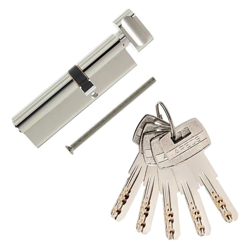 Цилиндр Apecs SM-100(40C/60)-C-NI, 40x60 мм, ключ/вертушка, цвет никель ЦИЛИНДР APECSSM-100(40C/60)-C-NI КЛ-ВЕРТ STLM-2201904 - Вид №1