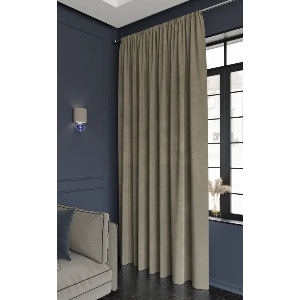 Штора MIAMOZA Дионис бежевая 200x280 см с бархатной текстурой 89427079 STLM-1583893
