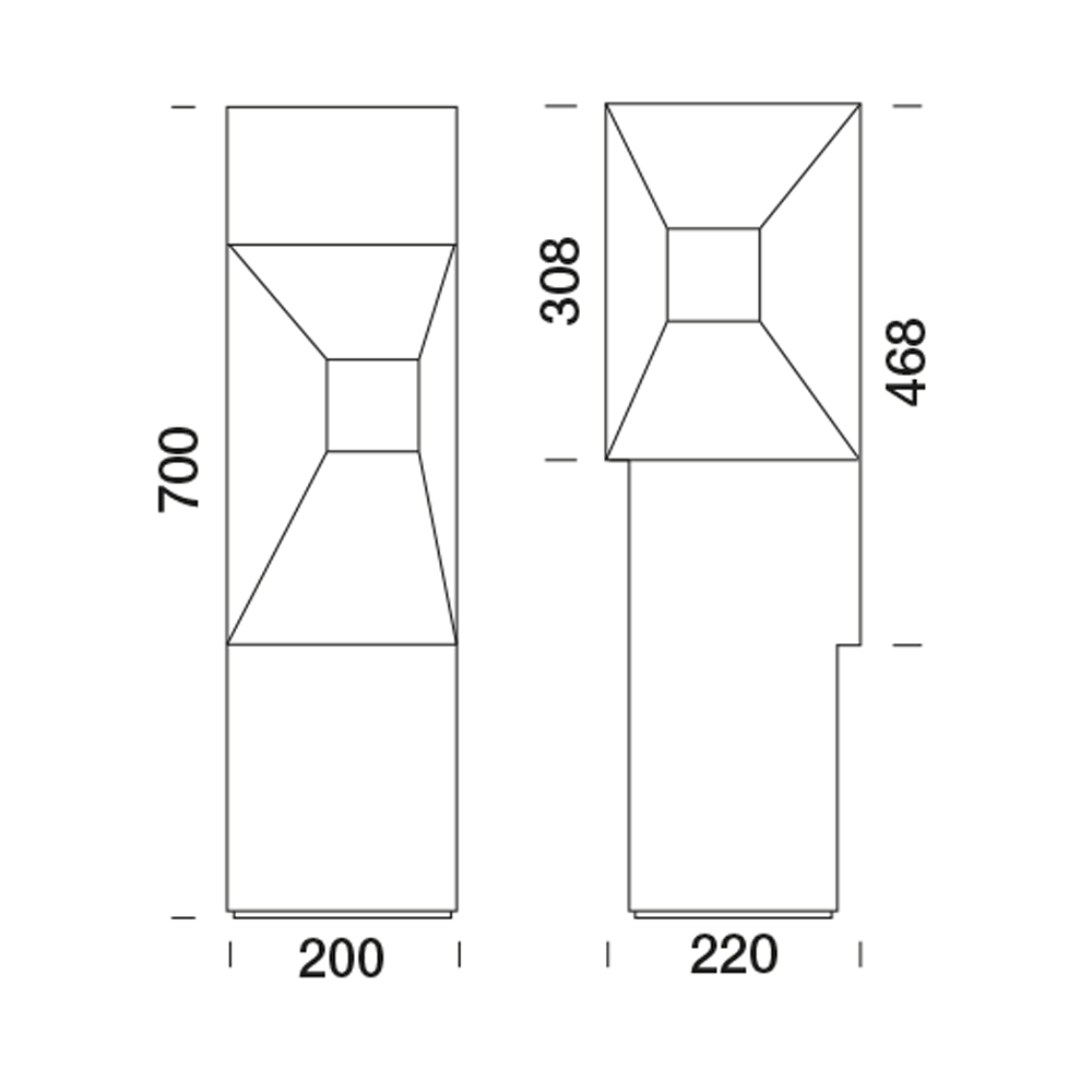 6090919 Мобильный светильник Platek BLOCK Paletto  BLOCK H. 700 mm - LED 3000K 2 Openings  - Вид №6