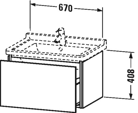 LC616403131 Тумбочка подвесная L-Cube #LC6164 670 x 469 мм Сосна серебристая, декор Duravit - Вид №2
