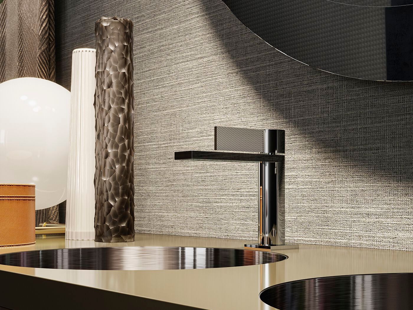 Смеситель для раковины из хромированной латуни со сливом Gessi реверс ARCH-00134570 - Вид №1