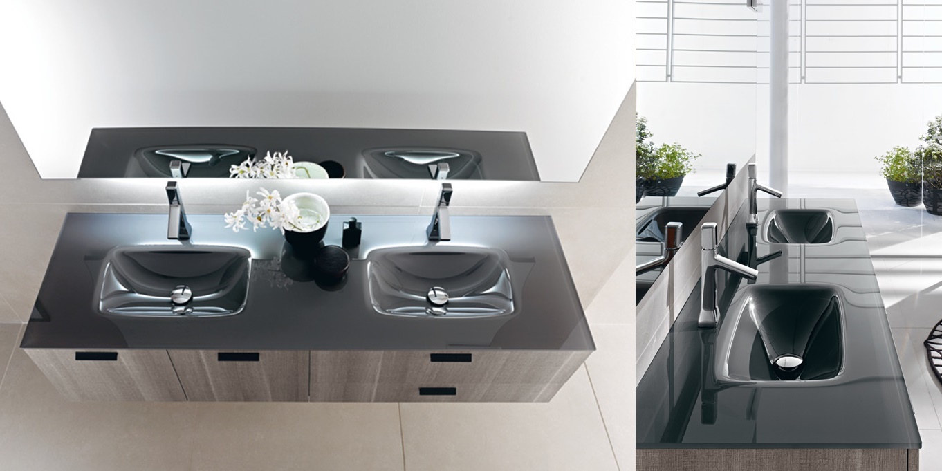 Комбинация ванной комнаты FLY121 в отделке Z06 Cenere / Tranché Argilla MILLDUE FLY - Вид №1