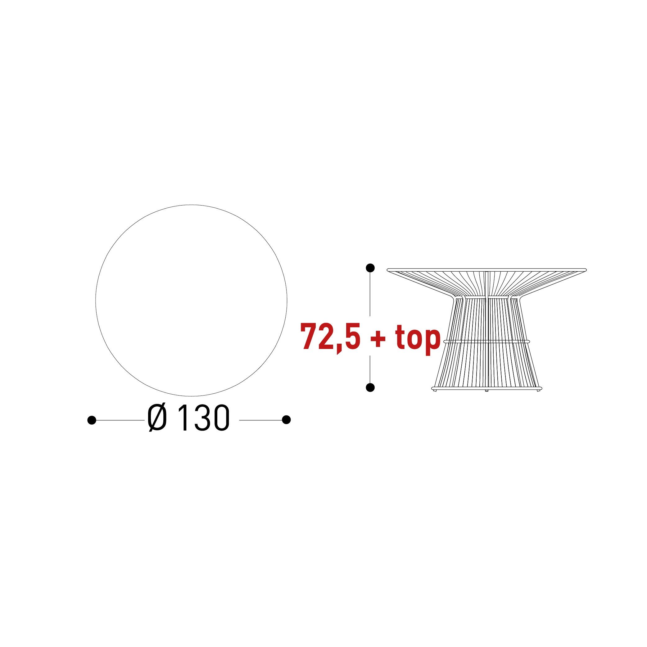 Круглый стол из синтетического волокна со стеклянной столешницей Varaschin Tibidabo ARCH-00052171 - Вид №6
