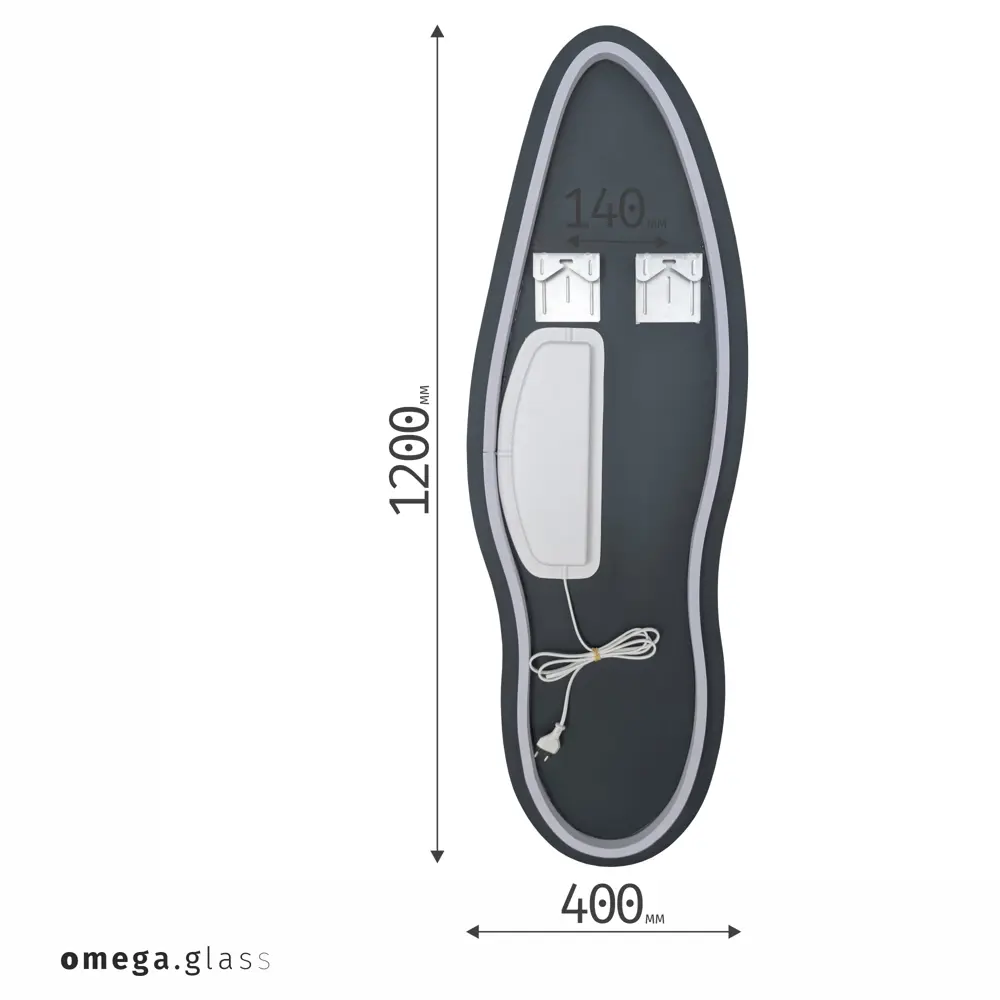 Интерьерное зеркало Bio фигурное 40×120 см с подсветкой 89438721 Santreyd STLM-1581564 - Вид №2