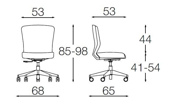 Офисное кресло с регулируемой высотой и кожаными колесами с 5 спицами Diemme Halfpipe ARCH-00084085 - Вид №4