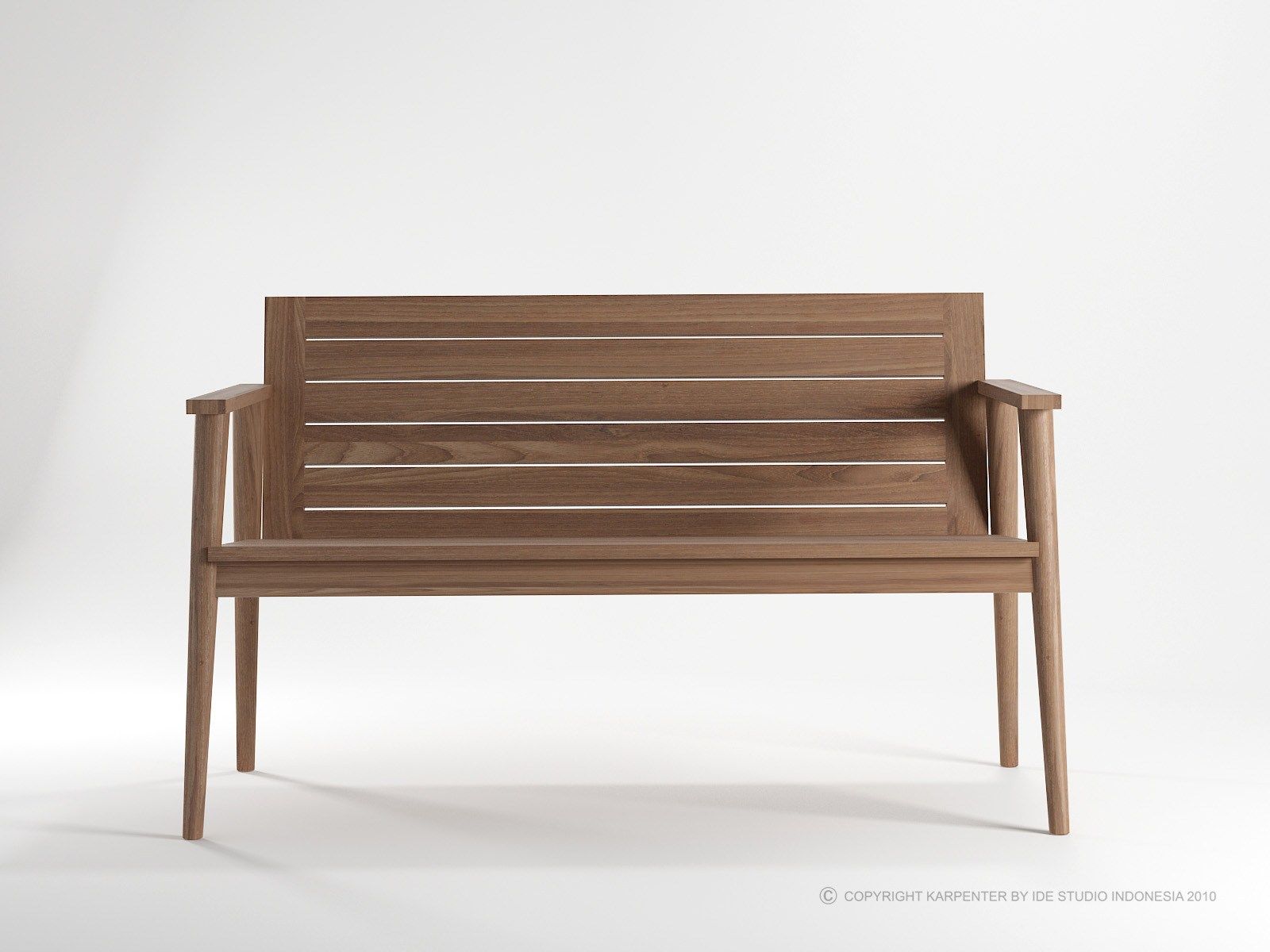 Садовая скамейка из тикового дерева с подлокотниками KARPENTER Vintage Outdoor ARCH-00089422 - Вид №1