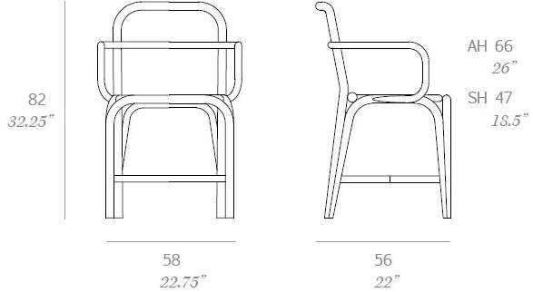 EXPORMIM Стул из ротанга с подлокотниками Fontal T011 - Вид №9