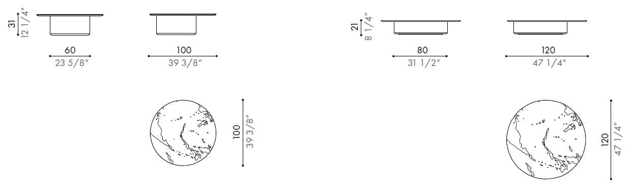 Круглый мраморный журнальный столик Désirée divani IMAE ARCH-00078454 - Вид №2