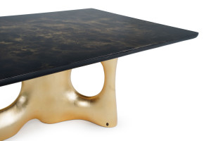 Прямоугольный стол из дерева и стекловолокна