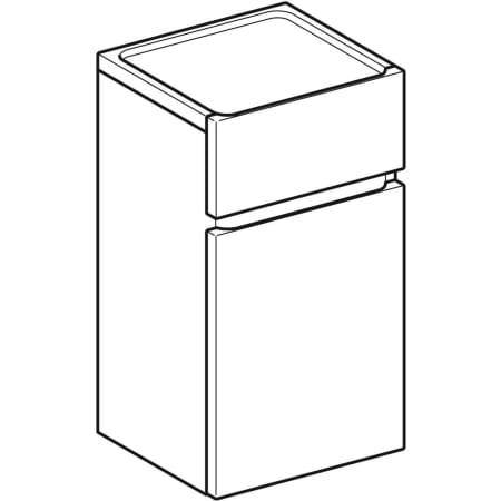 869023000 Шкафчик Geberit Renova Plan однодверный с одним выдвижным ящиком Geberit  - Вид №1