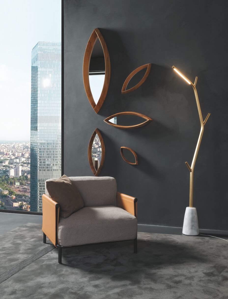 Кресло из ткани или кожи с кожаными подлокотниками Casamania & Horm SC2 ARCH-00065246 - Вид №7