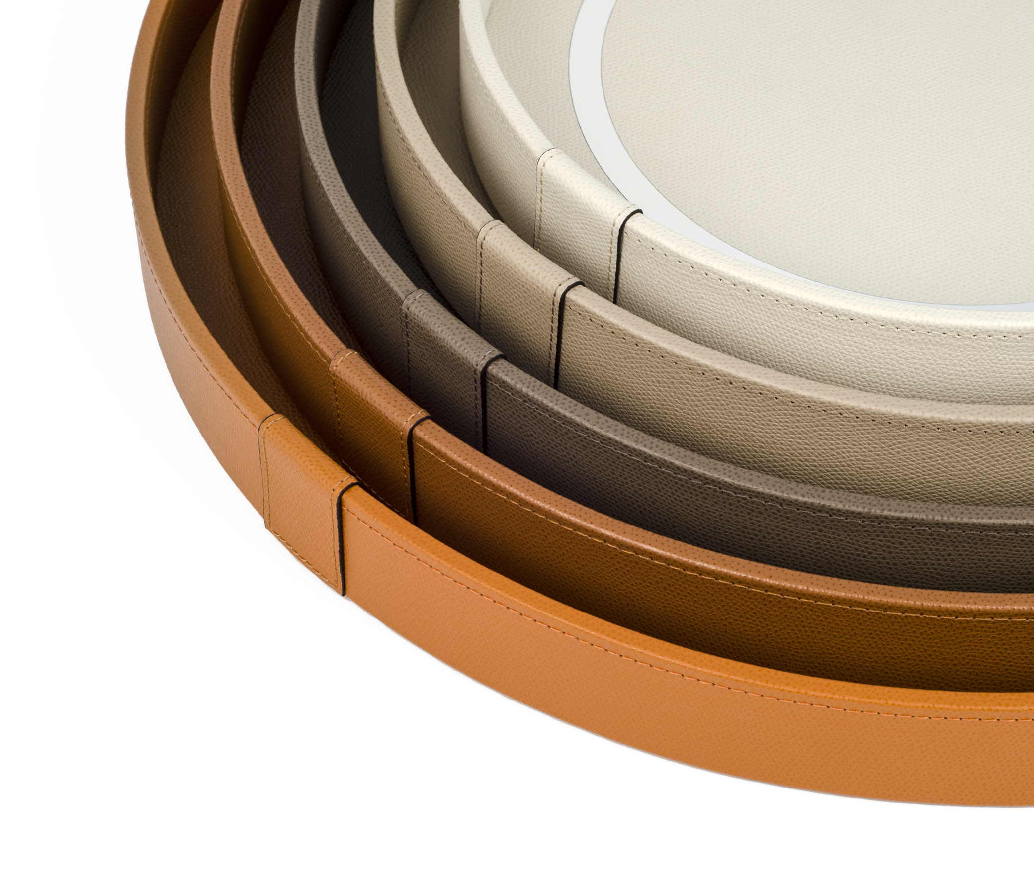 Круглый поднос Venere - Ø 40 см / тканая кожа_coffee Pinetti 00.1922.061.015 - Вид №3