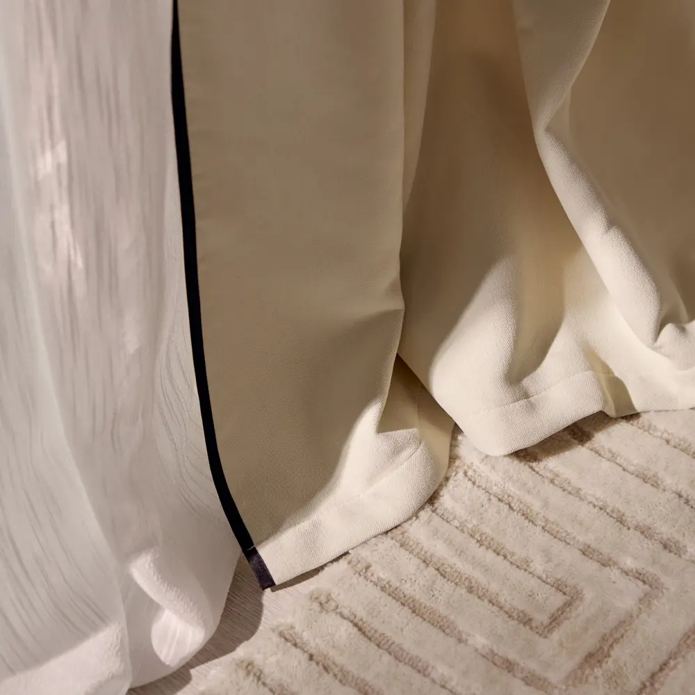 AMORE MIO Штора неоклассика бежевая на ленте для спальни 89433200 STLM-1582620 - Вид №8