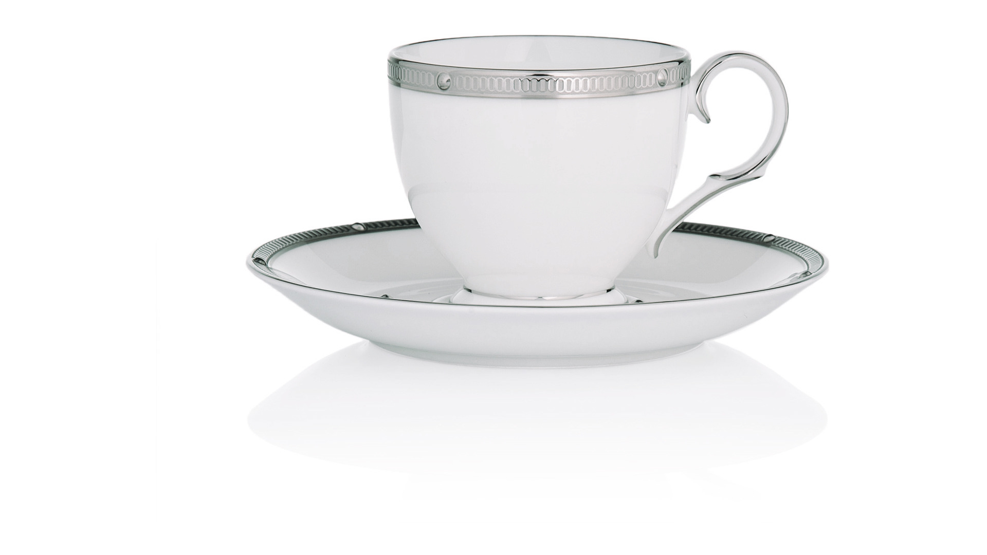 10655235 Noritake Сервиз чайный Noritake "Рочель, платиновый кант" на 6 персон 21 предмет Фарфор костяной  - Вид №1