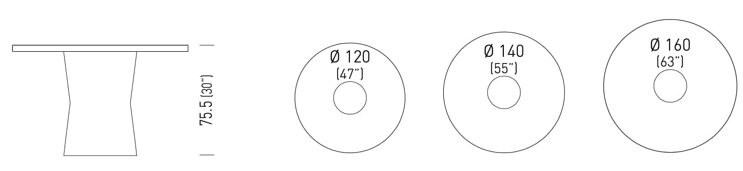 Круглый стол из инженерного пластика и ламинат GABER NIDABA ARCH-00008710 - Вид №4