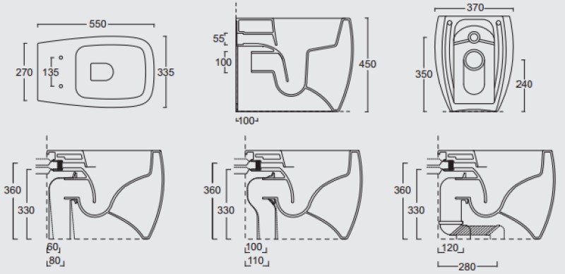 33100101.01 Приставной унитаз напольный Белый Alice Ceramica Nur Италия - Вид №11