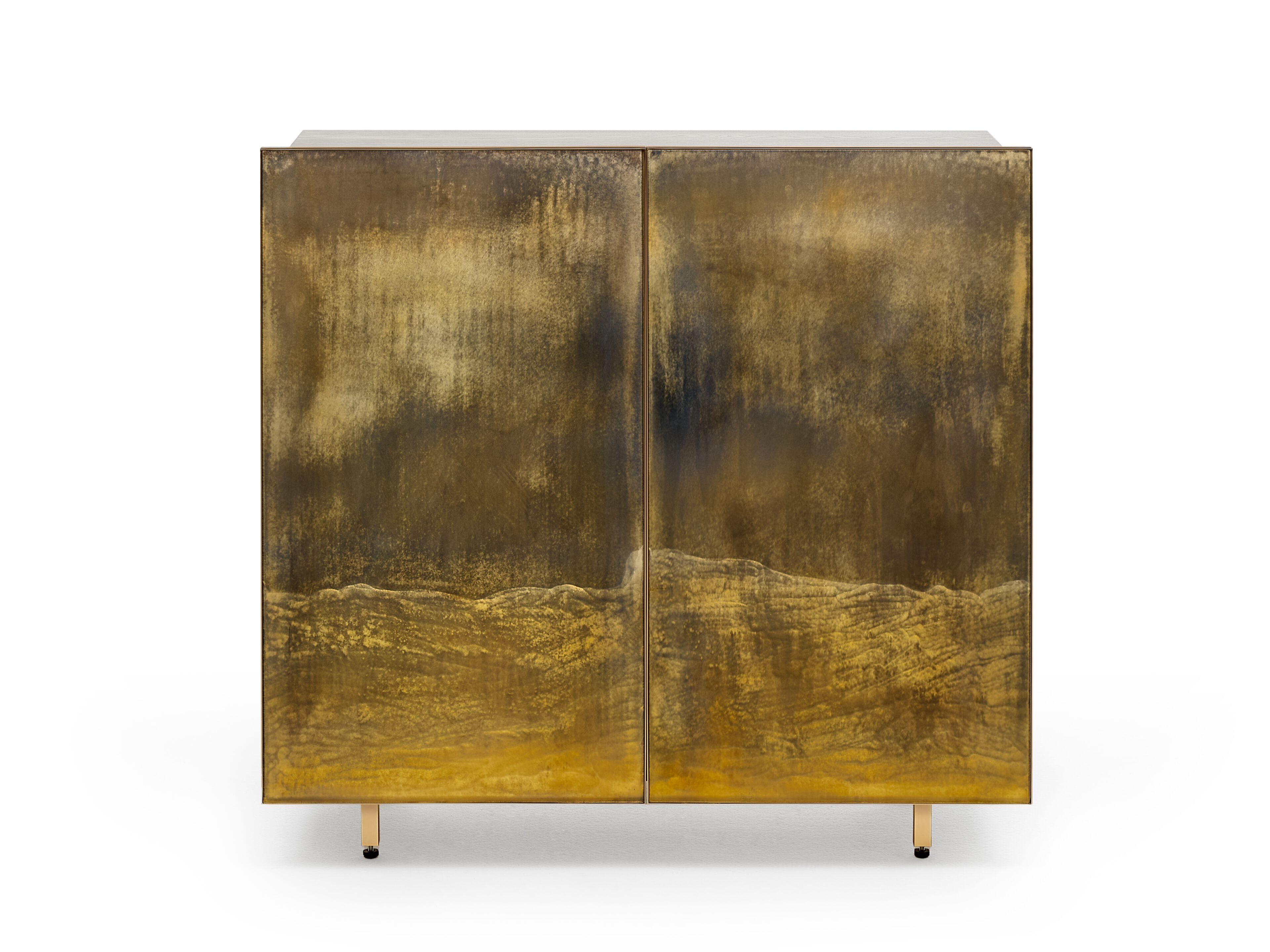 Деревянный сервант со стеклянными распашными дверями ARTE VENEZIANA итальянские пейзажи ARCH-00098918