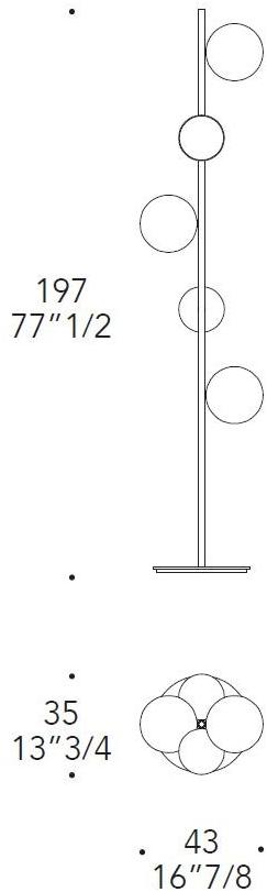Reflex Светодиодный торшер из боросиликатного стекла Bulles sun-id-1476963 - Вид №3