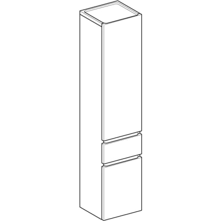 869002000 Высокий шкафчик Geberit Renova Plan с двумя дверями и одним выдвижным ящиком Geberit  - Вид №1