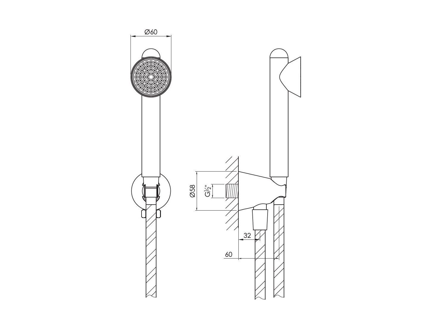 Настенный ручной душ из нержавеющей стали JEE-O конус ARCH-00063125 - Вид №5