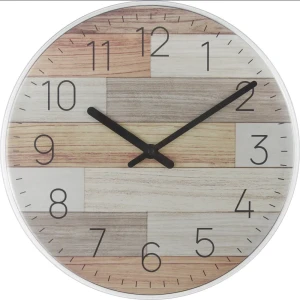 Часы настенные Troykatime Модерн круглые пластик цвет коричнево-бежевый бесшумные ø30 см