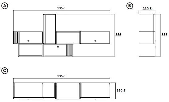 Enza Home Модульная лакированная стенка для хранения из дерева Praga sun-id-1402035 - Вид №6