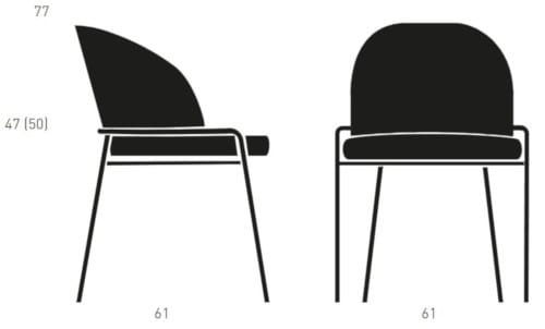 Мягкий стул для ресторана с подлокотниками KFF Lunar ARCH-00135821 - Вид №11