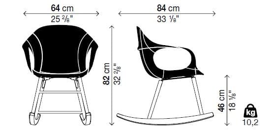 Кожаное кресло-качалка с подлокотниками Kristalia ARCH-00020027 - Вид №2