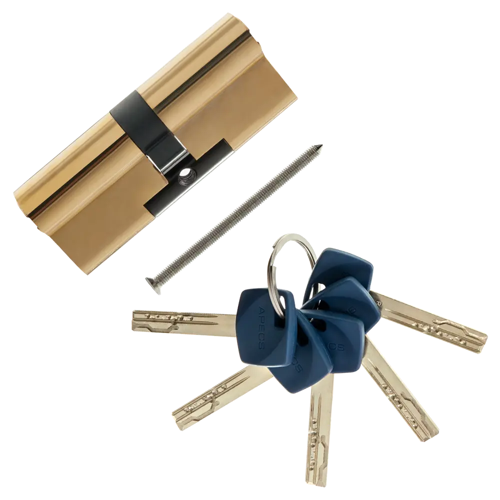 Цилиндр Apecs Premier XR-80-G, 40x40 мм, ключ/ключ, цвет золото ЦИЛИНДР APECS PREMIER XR-80-G КЛЮЧ-КЛЮЧ STLM-2014980 - Вид №1