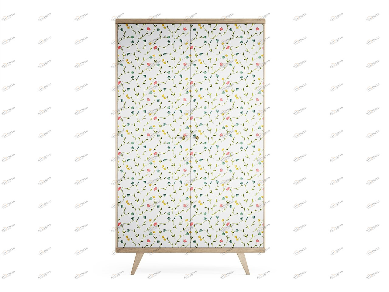 Шкаф распашной двухдверный осветленный дуб с принтом Thimon THE IDEA  210341 Бежевый;белый 