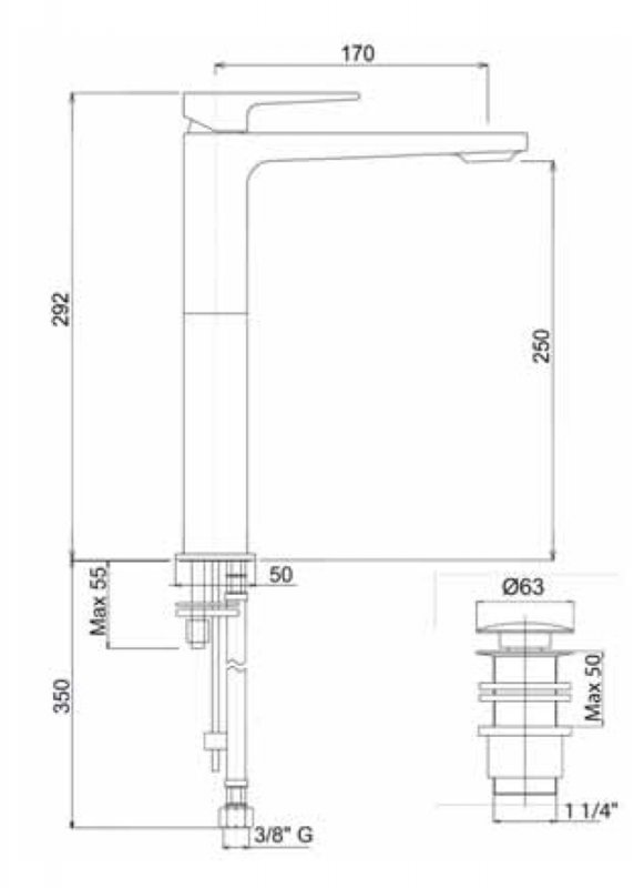 Смеситель для накладных раковин Cezares JUMP-LC-01-W0 - Вид №1