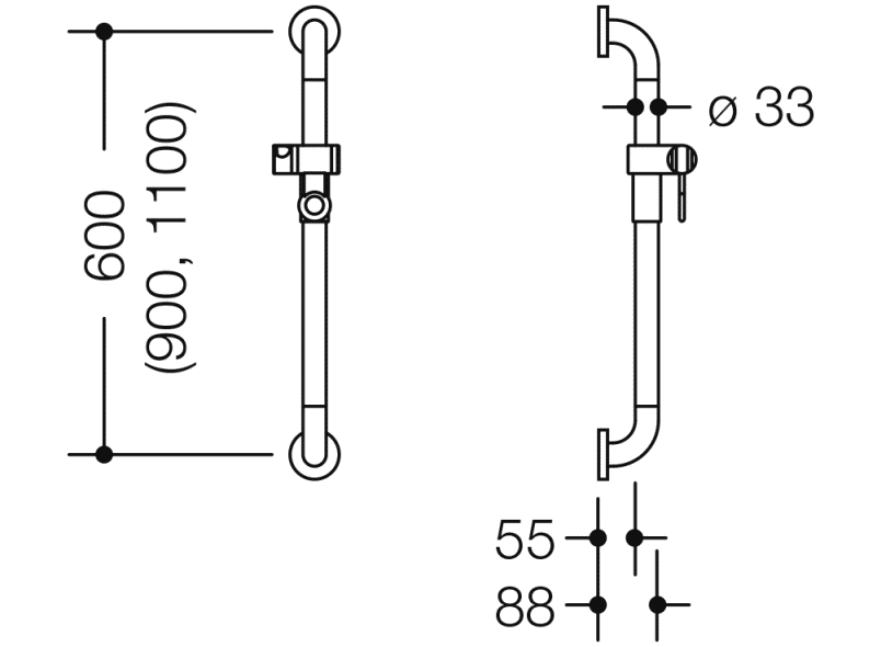 801.33.110 держатель для душа HEWI Greifen  - Вид №3