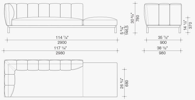 Lema Диван из ткани Warp sun-id-1388430 - Вид №7