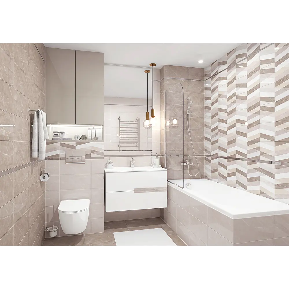 Плитка настенная Savoy 20х40 см 1.2 м² цвет бежевый Santreyd STLM-2116157 - Вид №3